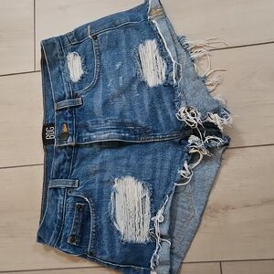 BDG Ripped Blue Jean Shorts